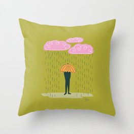 Perfectly Pink Rain Clouds Throw Pillow