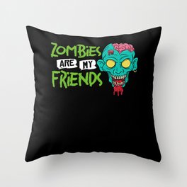 Scary Zombie Halloween Undead Monster Survival Throw Pillow