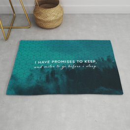 Into the woods Rug | Script, Woods, Photo, Sleep, Quote, Hexagon, Clouds, Pattern, Graphicdesign, Typography 