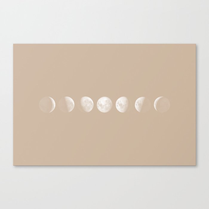 Moon Phases in Peach Canvas Print