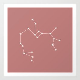 SAGITTARIUS Peach Pink – Zodiac Astrology Star Constellation Art Print