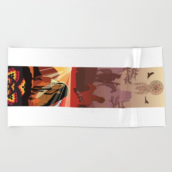 An American Native Story Beach Towel