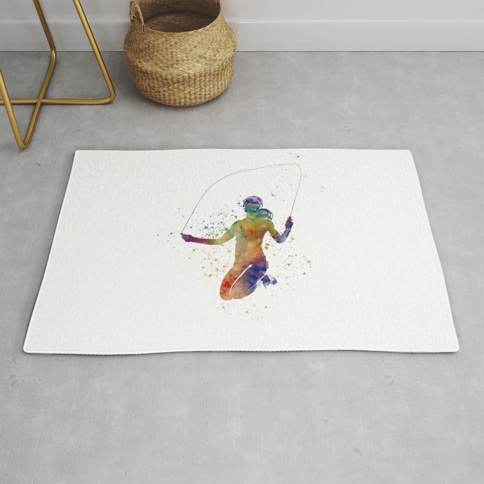 Fitness in watercolor Rug