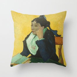 Vincent van Gogh - L'Arlésienne: Madame Joseph-Michel Ginoux (Marie Julien, 1848–1911) Throw Pillow