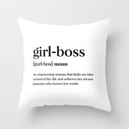 Girl boss Definition Throw Pillow