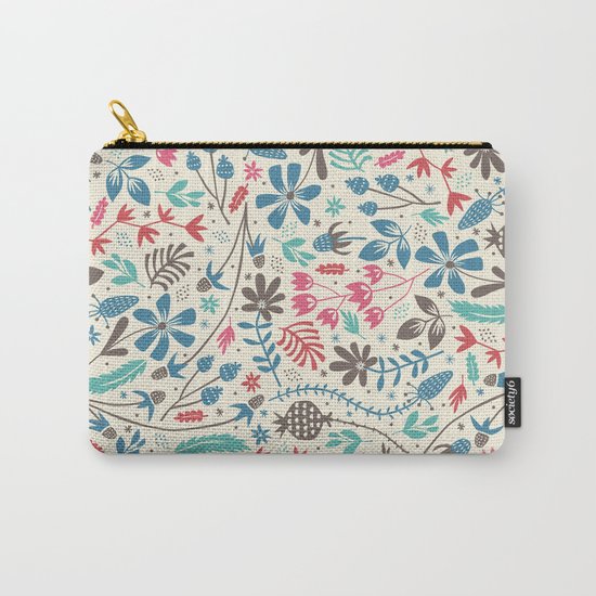 Retro Blooms Carry-All Pouch