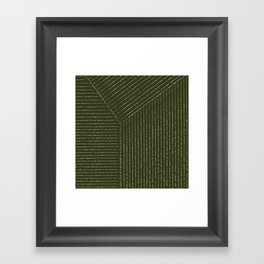 Lines (Olive Green) Framed Art Print