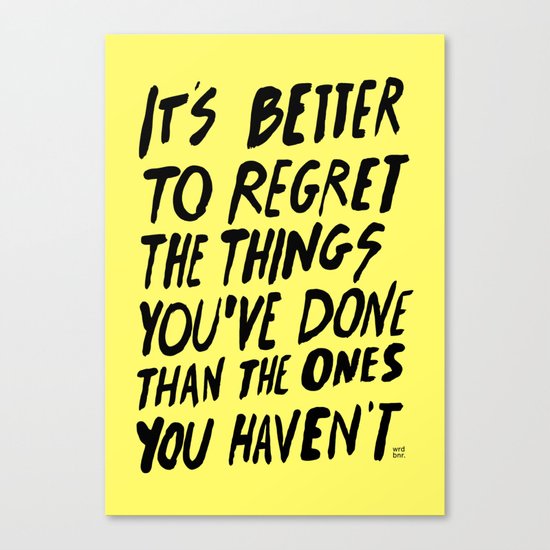 #NOREGRETS Canvas Print