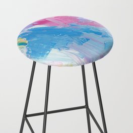 Abstract Pastel Colorful Painting Bar Stool