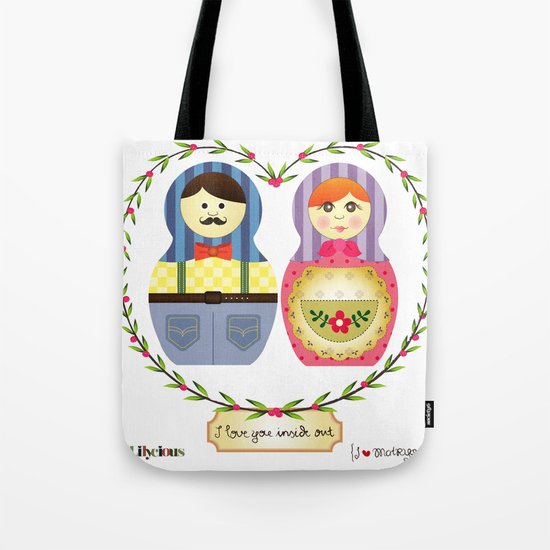 I {❤} Matryoshka Tote Bag