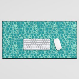 Teal Cells Desk Mat