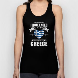 Greece I do not need Therapy Unisex Tank Top