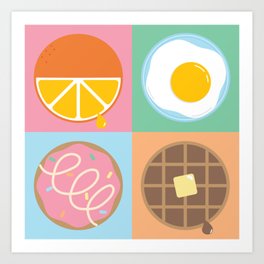 Stylized Breakfast at the Diner Art Print