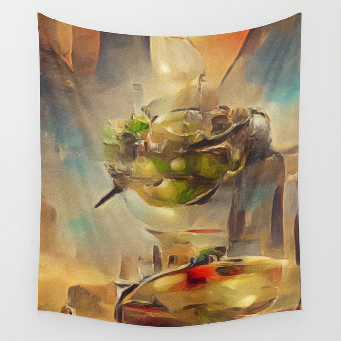 Martini with Olives Wall Tapestry
