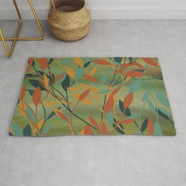 Fall Leaves digital painting Rug