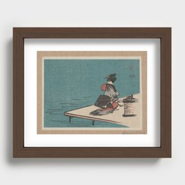 Fukueiga - Mid 19th Century Woodblock Print Recessed Framed Print