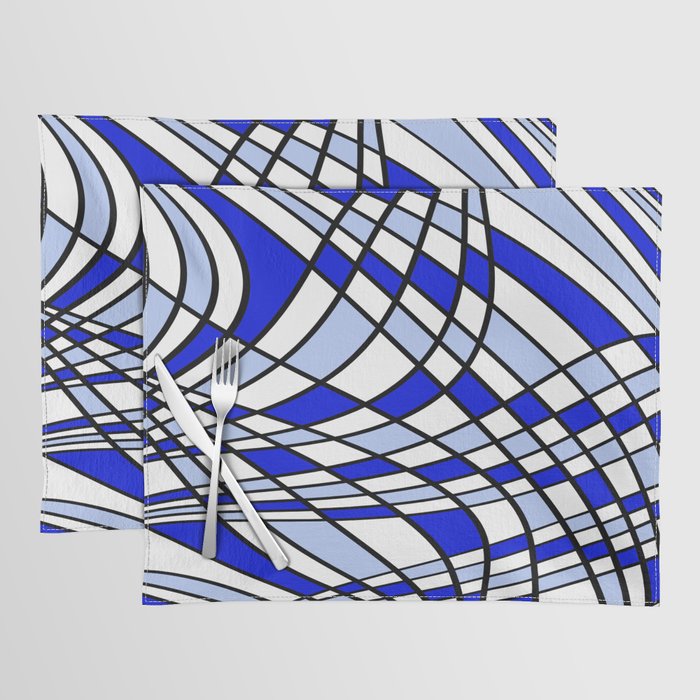 Abstract pattern - blue and white. Placemat