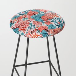 Coral Pattern Bar Stool