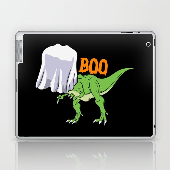Halloween Ghost T-Rex Funny Boo Dinosaur Laptop & iPad Skin