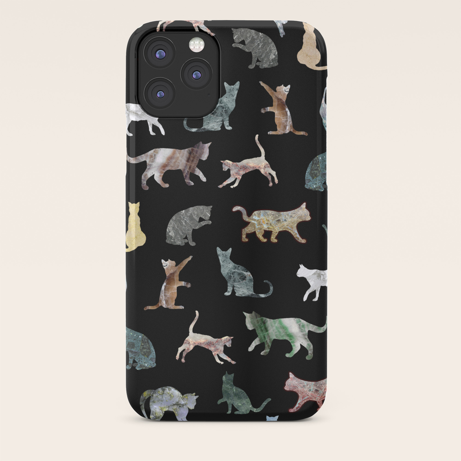 Cats Shaped Marble Black Iphone Case By Notsniw Society6