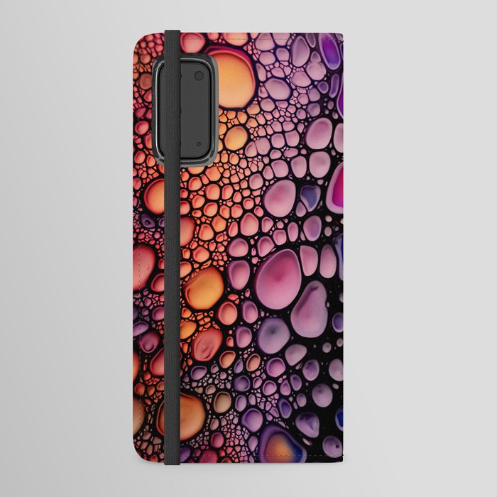 Colorful bubbles pour ink painting Android Wallet Case