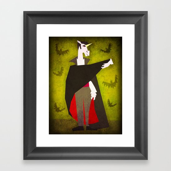 Dracula Unicorn Framed Art Print