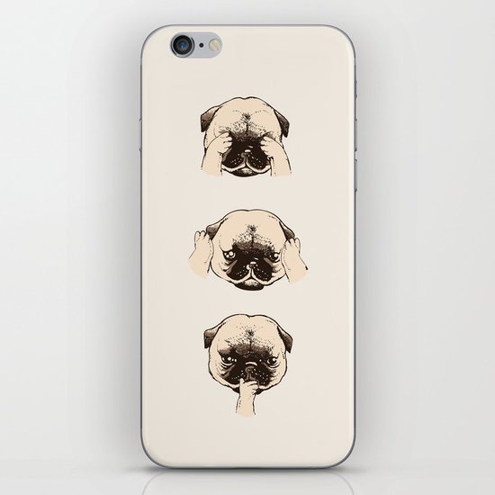 No Evil Pug iPhone & iPod Skin