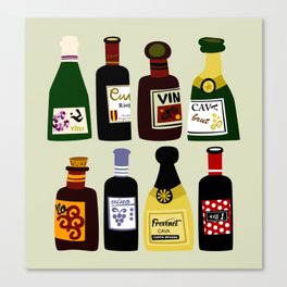 Wine Bottles Canvas Print
