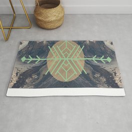 Mountains With Green Rug