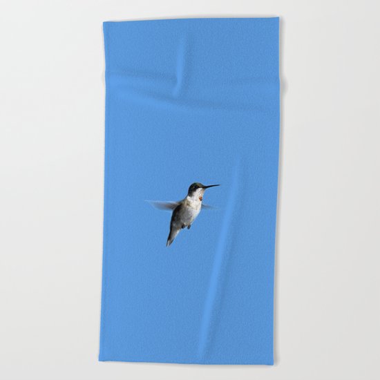 Juvenile Ruby-Throated Hummingbird Beach Towel