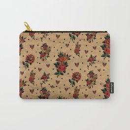 Retro rose tattoo Carry-All Pouch | Roses, Floral, Punk, Pinup, Tattoos, Traditional, Stars, Vintage, Flowers, Rose 