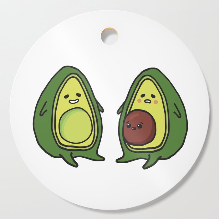 Bobo & Jojo the Avocados with little baby Boo Cutting Board