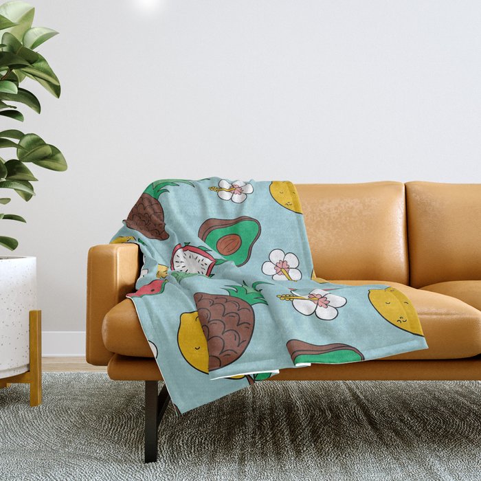 Tropical Fruits Throw Blanket