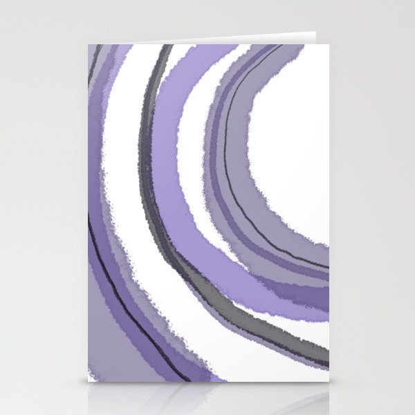 Abstract Sea Waves Light Purple and Grey Minimalist Abstract Watercolor Painting Stationery Cards