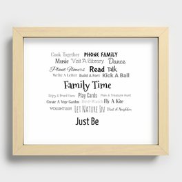 Family activities board Recessed Framed Print