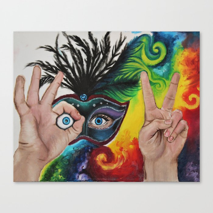 Psychedelic Mardi Gras Canvas Print By Sarahcucubear 6 Society6