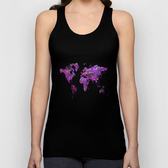 Purple World Map Unisex Tank Top