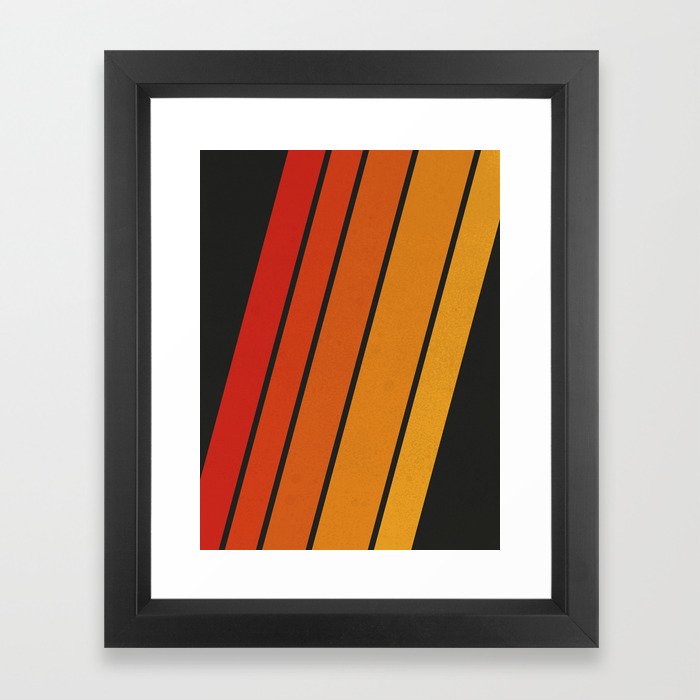Retro 70s Stripes Framed Art Print