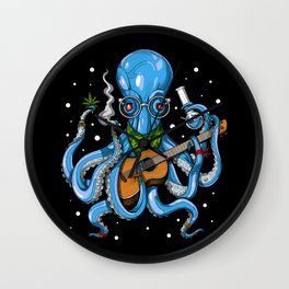 Hippie Octopus Smoking Weed Wall Clock