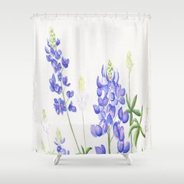 Bluebonnet Watercolor Shower Curtain