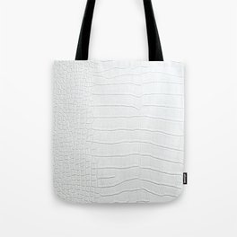 White Crocodile Skin Print Tote Bag