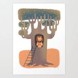 Lion's Treehouse Art Print