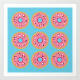 Strawberry Sprinkle Donuts Art Print
