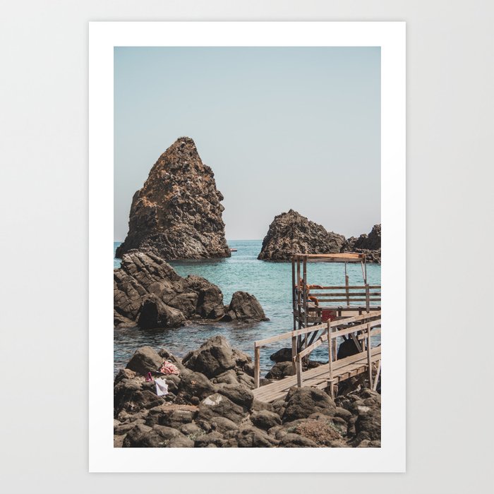 The perfect beach & sea way of living, coastal photography, riff, Amalfi Coast Art Print