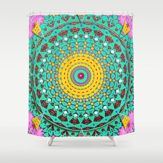 Chicks and Hens Mandala Shower Curtain