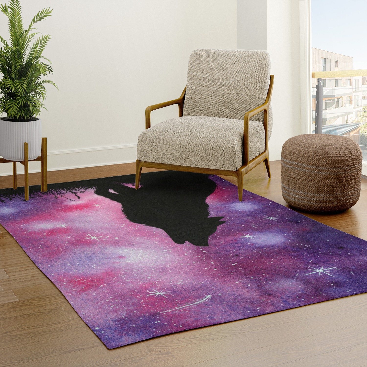 Animalworld Dog Waiting for The Owner Soft Modern Area Rug for Living Room Bedroom Kids Room Rugs 3D Print for Iving Room Bedroom Office Decor Indoor Carpet 16 X 24 Inches 