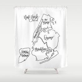 NYC Boroughs Shower Curtain