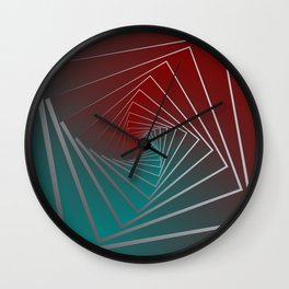 teal burgundy spin Wall Clock
