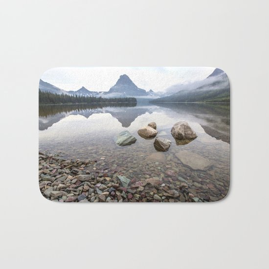 Rocky Lake Mountains Bath Mat