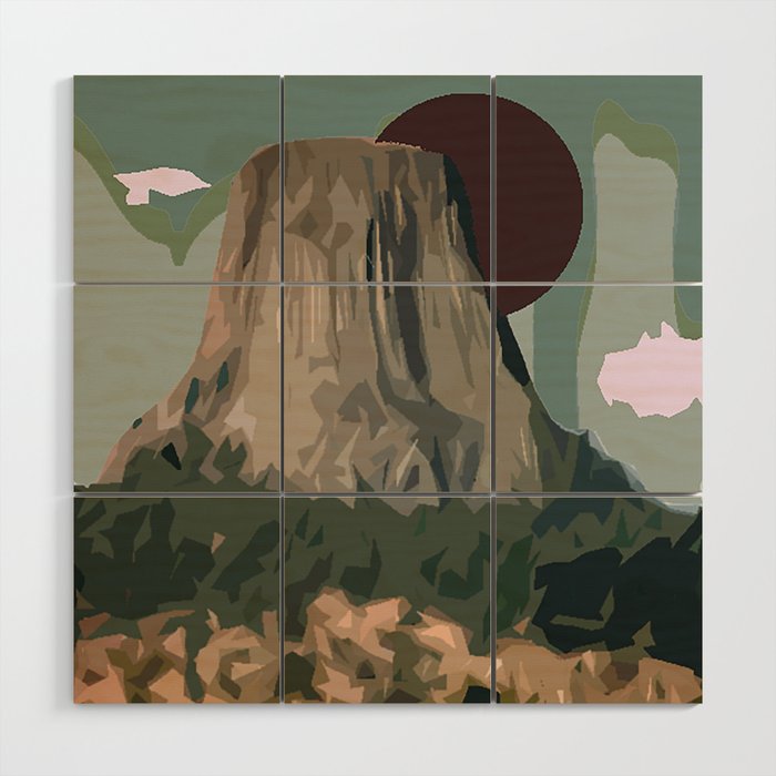 Devil's Tower Wood Wall Art